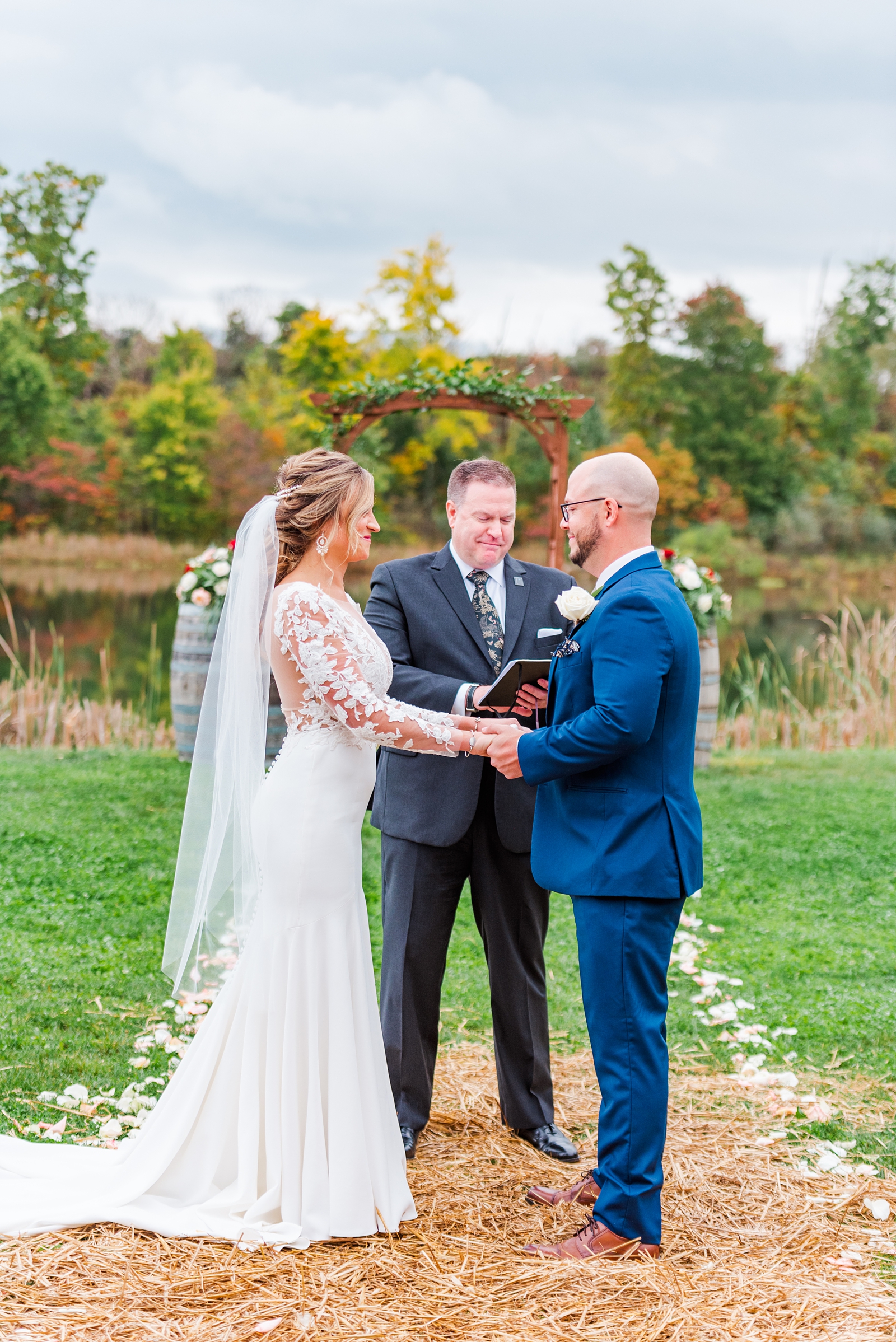 Wedding ceremony at vineyard in Pennsylvania