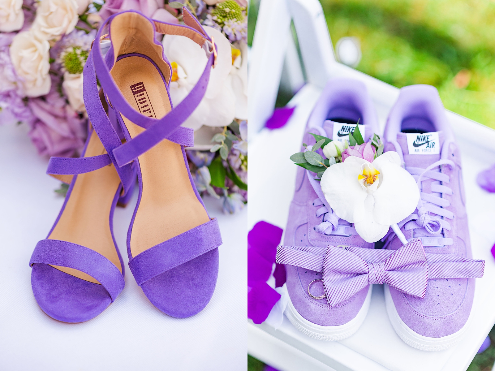 Purple shoes for wedding day