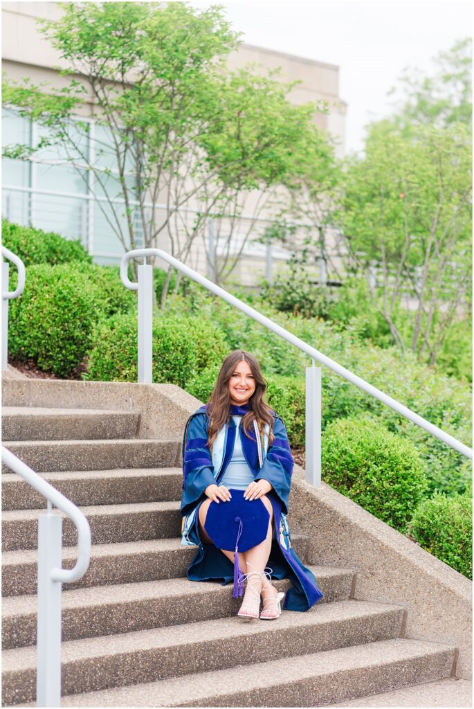 Morgantown, WV senior photographer on the campus for law school graduation session